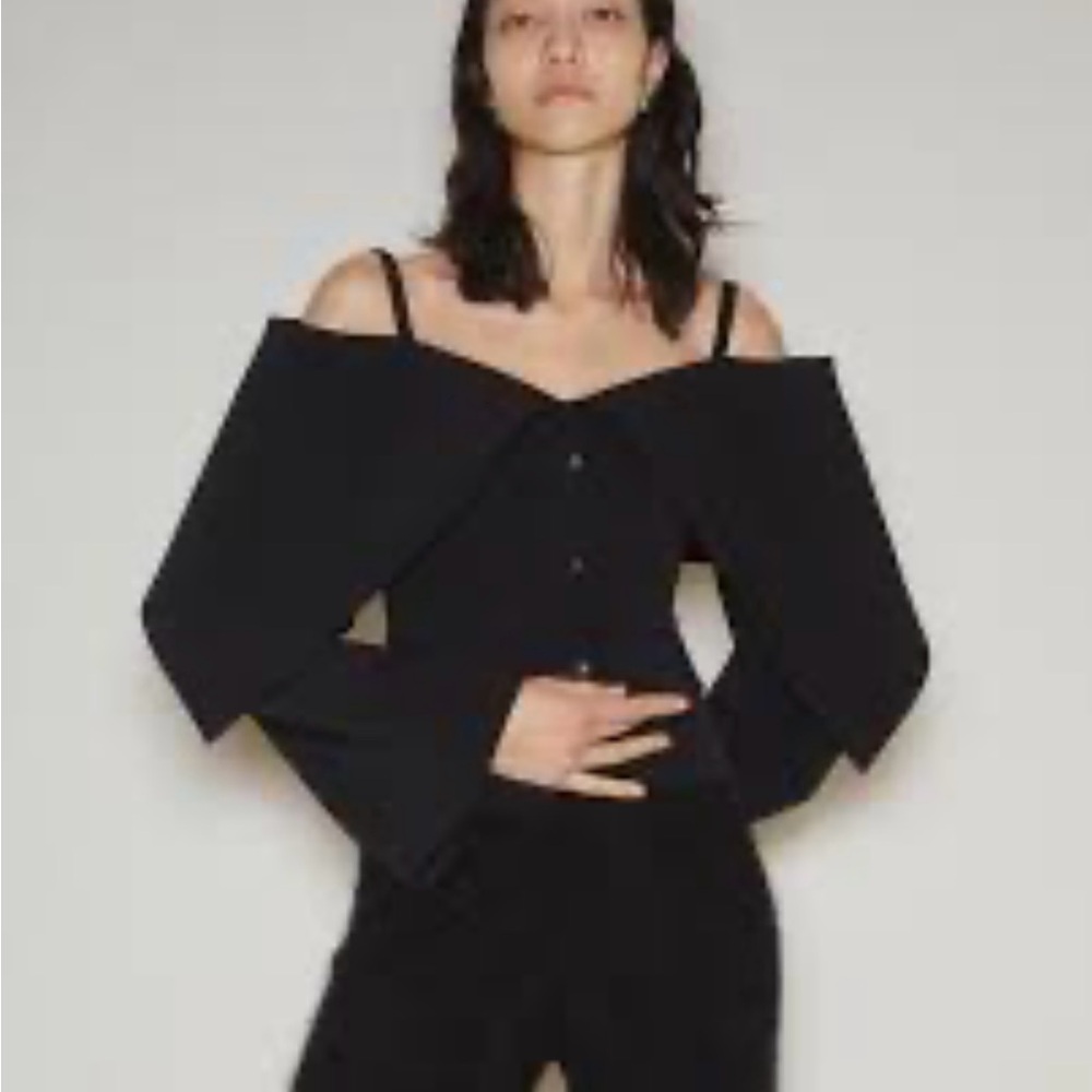 Blazer Stylish Black Off-Shoulder top